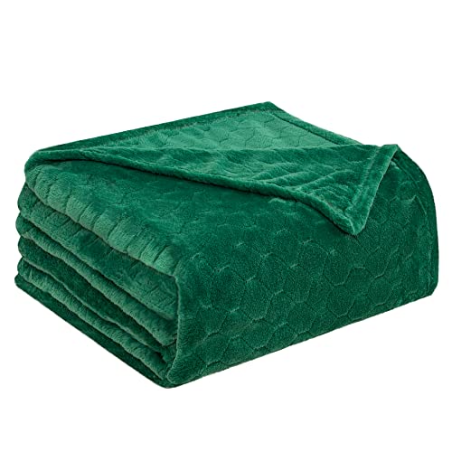 TOONOW Fleece Blanket Super Soft Cozy Throw Blanket 50" x 60", Lightweight Fuzzy Comfy Textured Flannel Blanket Warm Plush Throw Blankets for Couch, Sofa, Bed, Emerald - color: Emerald, size: Throw-50" x 60"