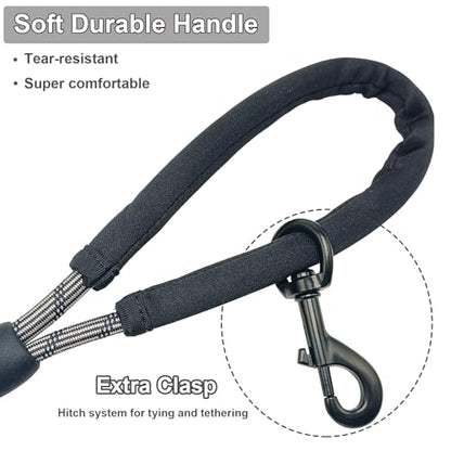 Long Dog Leash, 10/15/20/30/50FT Dog Training Leash with Soft Handle, Reflective Heavy Duty Rope Dog Lead for Medium Large Dogs Outside Play, Camping (3/8" x 20ft, Black) - color: Black, size: 20ft x 3/8inch