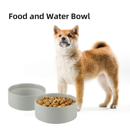 Havniva 7.3” Dog Bowl Ceramic Dog Food and Water Bowl, Durable Dog Water Bowl with Non-Slip Rubber Base Large Capacity Feeding Dishes for Medium Dogs - color: Matte Gray, size: 7.3 Inch