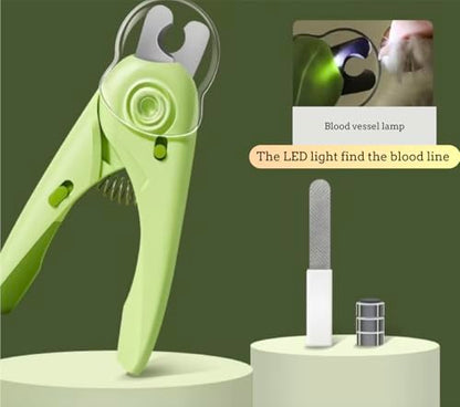 3 in 1 Dog & Cat Pets Nail Clippers and Trimmers-with Safety Guard to Avoid Overcutting. LED Dog Nail Clipper with Light, Illuminates Nails or Bloodline for Safe and Easy Trimmers,for Cats & Dogs