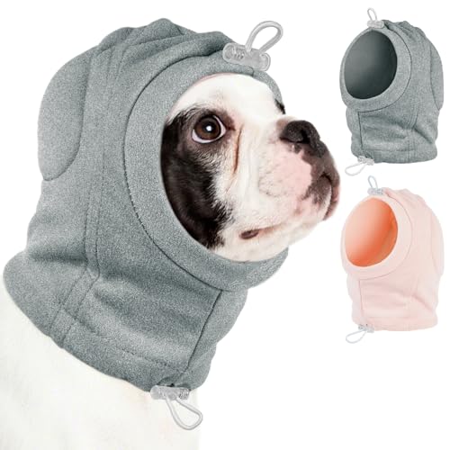 MIGOHI Medium Dog Anxiety Ear Hoodie Muffs - Breathable Dog Ear Protection with Soft Pad, Anxiety Relief for Dogs,Ear & Head Cover for Separation, Vet Visits, Grooming,L,Gray - color: Grey, size: L