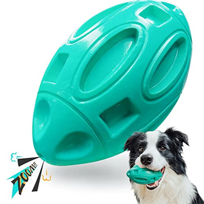 EASTBLUE Squeaky Dog Toys for Aggressive Chewers: Rubber Puppy Chew Ball with Squeaker (Teal) - color: Teal