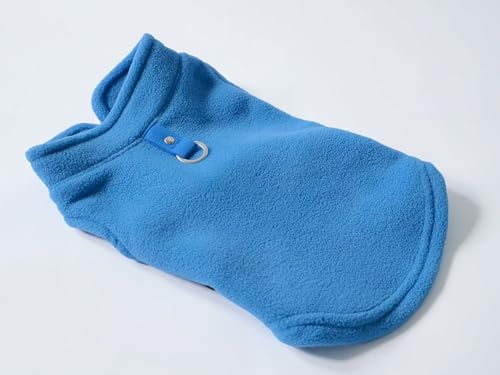 JACKO & CO - Fleece Vest Dog Sweater with Leash Ring - Soft, Warm & Lightweight Pullover Coat for Small & Medium Dogs, Puppies & Cats - Cozy Fall/Winter/Spring Pet Jacket (Blue, X-Small 2-4lbs) - color: Blue, size: XS (2-4lbs)