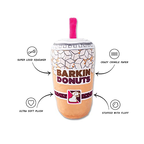 Fringe Studio Plush Dog Toy, BARKIN Donuts ICED Coffee, Wagsdale Dog Toy Collection (289736) - color: Iced Coffee