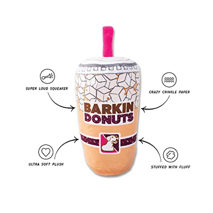 Fringe Studio Plush Dog Toy, BARKIN Donuts ICED Coffee, Wagsdale Dog Toy Collection (289736) - color: Iced Coffee