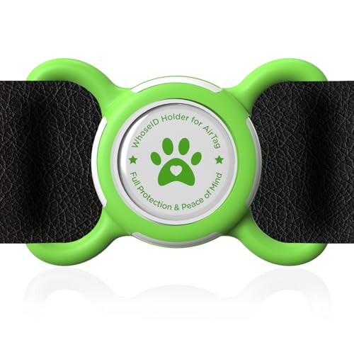 Airtag Dog Collar Holder, Durable & Lightweight Airtag Case, Slide-on Waterproof Protective Air Tag Holder for Dog Collar - for Dogs and Cats (Green, Large) - color: Green, size: Large
