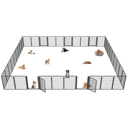 Low Threshold Dog Playpens Fence Indoor, 40 inch 38 Panels Heavy Duty Metal Outdoor Pet Playpen for Large/Medium/Small Dogs, Tall Dog Play Exercise Pens Outside - color: 38 Panels-40 Inch