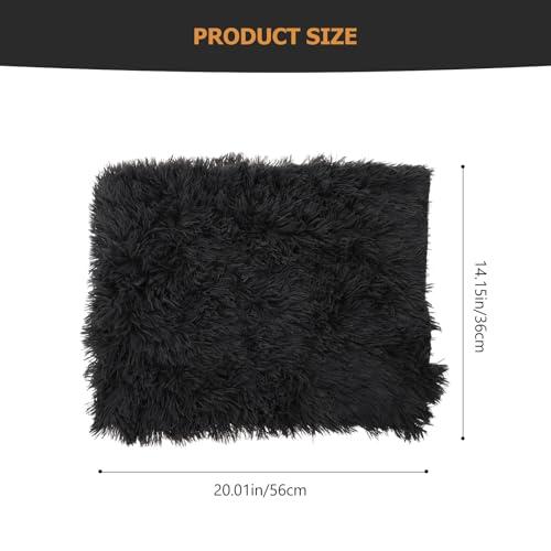 Ciieeo Fluffy Pet Pad Double-Layer Plush Dog Blanket Warm Soft Crate Mat Anti-Slip Cushion for Small Medium Large Dogs and Cats Deep Gray S