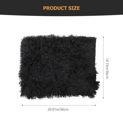 Ciieeo Fluffy Pet Pad Double-Layer Plush Dog Blanket Warm Soft Crate Mat Anti-Slip Cushion for Small Medium Large Dogs and Cats Deep Gray S