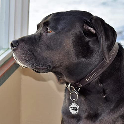 QR Code Pet ID | Personalized Dog & Cat Collar Tag | Online Profile with Instant Scanned Location Alert Email - style: OH C0ap I'm Lost