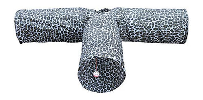 Feline Ruff 3 Way Cat Tunnel. Extra Large 12 Inch Diameter and Extra Long. A Big Collapsible Play Toy. Wide Pet Tunnel Tube for Rabbits, Kittens, Large Cats, and Dogs (Animal Print) - color: Animal Print