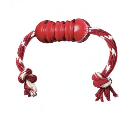 KONG Dental with Rope- for Dog Dental Care - Stuffable Chew Toy - Provides Chewing Outlet & Satisfies Instinctual Needs - Cleans Teeth & Gums - Made with Durable Natural Rubber - for Small Dogs - size: Small (Pack of 1)