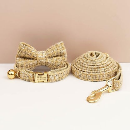 Personalized Cat Collar with Engraved Name and Phone Number - Customizable Kitten Collars for Girls (Tweed) - color: Tweed