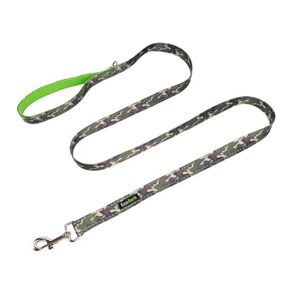 EcoBark Teacup Dog Leash - Soft & Reflective Toy Breed Leashes with Padded Handle - Strong & Durable - Training and Pulling for Tiny & Small Dogs (Camo) - color: Camo, size: 6 ft x 5/8 in - Thinnest Width