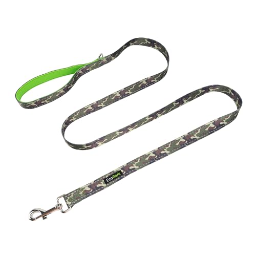 EcoBark Teacup Dog Leash - Soft & Reflective Toy Breed Leashes with Padded Handle - Strong & Durable - Training and Pulling for Tiny & Small Dogs (Camo) - color: Camo, size: 6 ft x 5/8 in - Thinnest Width
