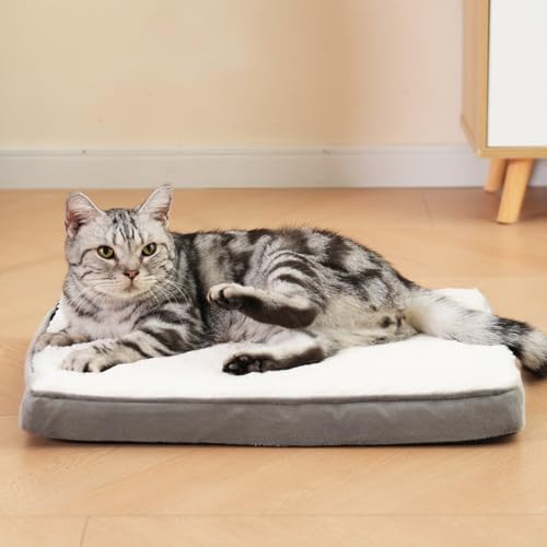 Self Warming Cat Bed Self Heating Cats Puppies Mat Pet Pad for Indoor Outdoor Pets with Non-Slip Bottom Washable (19.5 x 16 Inch) - size: 19.5 x 16 Inch