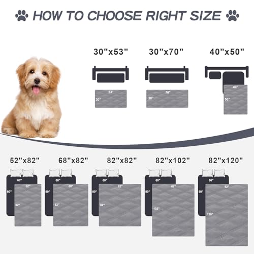 Smiry Waterproof Dog Bed Cover Blanket 30x70, Soft Reversible Pet Blanket, Washable Leakproof Cats Dogs Couch Cover for Sofa, Couch, Furniture, Grey/Dark Grey - color: Grey/Dark Grey, size: 30x70 Inch
