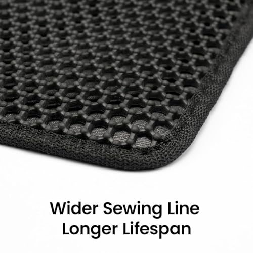 Cat Litter Mat Compact Size 23.6"x14.6" for Small Spaces, Upgrade Waterproof Leakproof Back Layer, Honeycomb Trapping Mat, Washable, Easy to Clean, Scatter Control Kitty Litter Matt, Black - color: Black