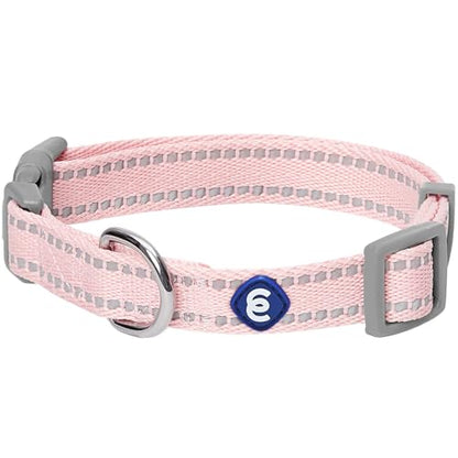 Blueberry Pet Essentials Matching Dog Collar & Leash Set | Pastel Reflective Adjustable Collar with 4 ft Lead for Large Dogs, Baby Pink - color: Baby Pink, size: Large