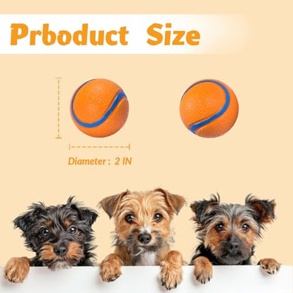 Natural Rubber Sound-Sounding Sog Toy Balls,Dog Toy Ball, with a Groove Design That is Resistant to Bites, Has a High Bounce, Dog Training Interactive Pet Toy, Relieving Pet Anxiety,（small size）2Pack - color: Yellow, size: Small