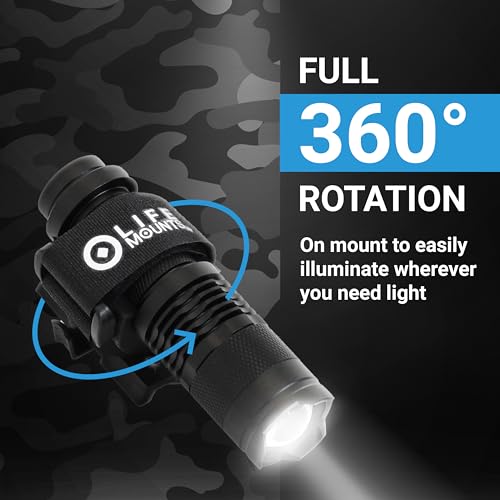 Life Mounts Tactical Rail Mount Flashlight - 3.5 in x 1.5 in, White LED - 1,000-Foot Beam & Multi-Mode Helmet Flashlight - 360-Degree Side Mount Helmet Lights - Weatherproof Design for Tactical Gear - color: White LED, size: 3.5"x1.5" - ARC Rail Light