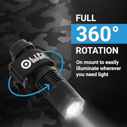 Life Mounts Tactical Rail Mount Flashlight - 3.5 in x 1.5 in, White LED - 1,000-Foot Beam & Multi-Mode Helmet Flashlight - 360-Degree Side Mount Helmet Lights - Weatherproof Design for Tactical Gear - color: White LED, size: 3.5"x1.5" - ARC Rail Light
