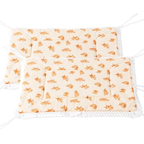 2PCS Reversible Silent Cat Bed Self Warming Pet Pad Thin Style Mat Washable Cushion Pad, Pad for Window Perch Outdoor Cat Houses, for Cats, Small Dogs, Rabbits, Non Electric,(Brown Puppy,XS) - color: Brown Puppy, size: X-Small