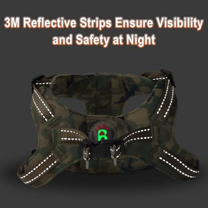 Dog Harness Step in Dog Vest Harness, Reflective Adjustable Puppy No Pull Harness Breathable Soft for Small and Medium Dogs Cats, Camo, XXS - color: Camo, size: XX-Small