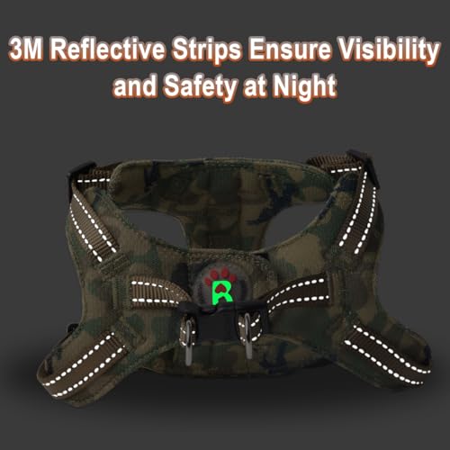 Dog Harness Step in Dog Vest Harness, Reflective Adjustable Puppy No Pull Harness Breathable Soft for Small and Medium Dogs Cats, Camo, XXS - color: Camo, size: XX-Small