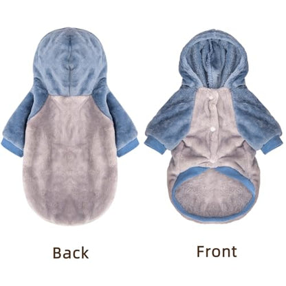 FabriCastle Dog Hoodie Sweater for Small Dogs Boy and Girl, Dog Clothes S XS XXS Puppy Sweatshirt, Pet Outfit, Cat Clothing Super Soft Warm Snap On Closure (Lightgrey-Blue, XX-Small) - color: Lightgrey-Blue, size: XX-Small