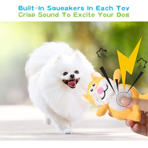 LEGEND SANDY Squeaky Dog Toys for Puppy Small Medium Dogs, Stuffed Samll Dog Toys Bulk with Plush Pet Doggie Toy Set, Cute Safe Pet Chew 12 Pack for Puppies Teething - color: 12 pack
