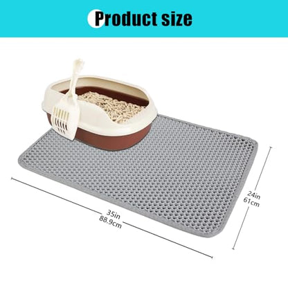 Cat Litter Mat, Kitty Litter Collector, Double Layered Honeycomb Design Waterproof, Anti Urine, Anti Slip, Easy to Clean, Limit Garbage (30"x24", Grey) - color: Gray, size: 24" x 30"