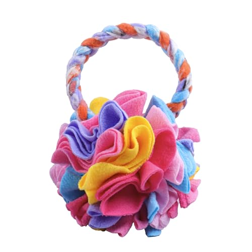Snuffle Ball with Handle, Tug of War Rope Toys for Small Medium Dogs, Interactive Dog Toys Puppy Training Pull Toy for Exercise & Interactive Play Games (Multicolor) - color: Multicolor