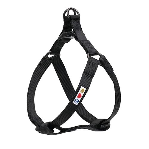 Pawtitas Solid Step-in Dog Harness – Adjustable No-Pull Vest for Puppies to Seniors, Safe & Comfortable XS Black - color: Black Onyx Solid, size: X-Small (Pack of 1)