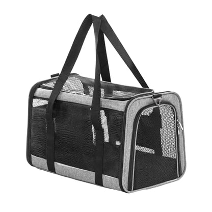 Petsfit Cat Carrier Dog Carriers Airline Approved, 18 x 11 x 11 Soft-Sided Pet Carrier, 3 Carrying Ways, Lightweight, Breathable, Escape Proof, with Adjustable Shoulder Strap and Soft Cushion - color: Z-Gray, size: Medium