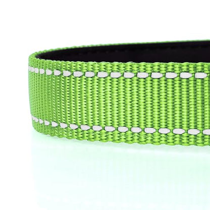 HEELE Dog Collar, Reflective Dog Collar, Soft Neoprene Padded Breathable Nylon Pet Collar Adjustable for Small Dogs, Grass Green, S(10.23-14.96") - color: Grass Green, size: Small (10.23-14.96")