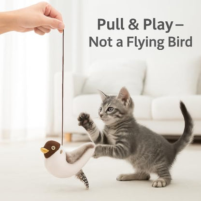 Flying Bird Cat Toy (Not a Flying Toy) – Flappy Bird Cat Toy with Flapping Wings & Chirping Sound, USB Rechargeable Motion-Activated Toy for Indoor Cats - style: Bird Cat Toy