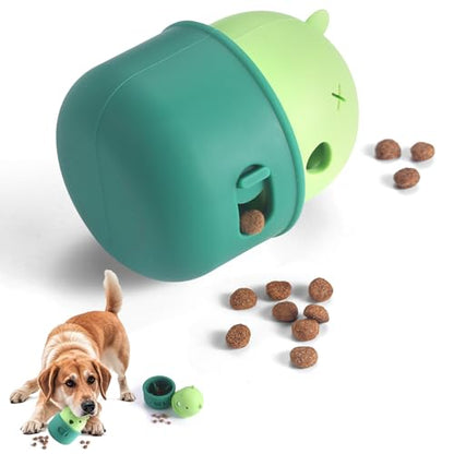 Silicone Dog Slow Feeder Toy - Interactive Puzzle Feeder & Food Dispenser for Small & Large Dogs - Enrichment Toys for Mental Stimulation - Fun Puppy Chew Toys & Cat Treat Dispenser to Keep Pets Busy - color: Bear-Green