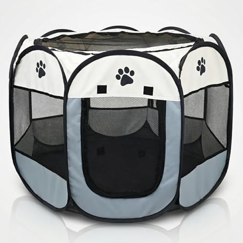 Bee Neat Indoor Pet Playpen 34 x 24 for Small Animals – Foldable, Breathable & Secure Exercise Pen for Rabbits, Guinea Pigs, Cats, Puppies & Small Dogs - style: Medium