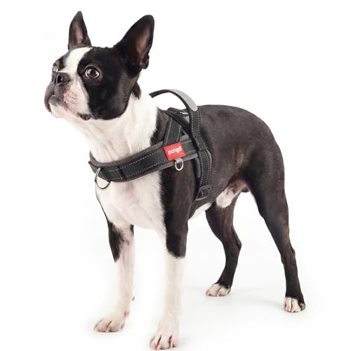 No Pull Dog Harness with Handle, Yorkie Adjustable Reflective Dog Vest, Breathable Air Mesh Padded Pet Harness with Front Leash Clip for Small Medium Dogs, Black, S - color: Black, size: Small