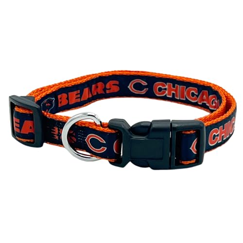 New & Improved Pets First NFL Licensed PET Collar- Heavy-Duty, Strong, and Durable New Dog Collar. Available in 32 Football Teams and 4 Sizes - color: Chicago Bears, size: Small