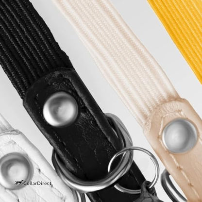 CollarDirect Leather Cat Collar with Removable Bell – Safety Elastic Strap (Breakaway Alternative) – Kitten Collar for Small & Big Boy & Girl Cats - color: Beige, size: Neck Fit 8"-11"