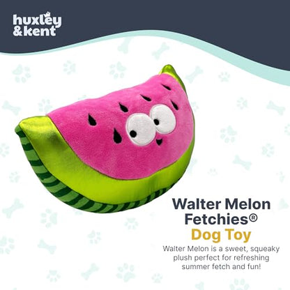 Huxley & Kent Funny Dog Toy w/Squeaker – Power Plush Squeaky Dog Toys for Small, Medium & Large Dogs – Soft Stuffed Animal for Indoor Play & Fetch - Fetchies® Walter Melon, Small - size: Small, style: Walter Melon