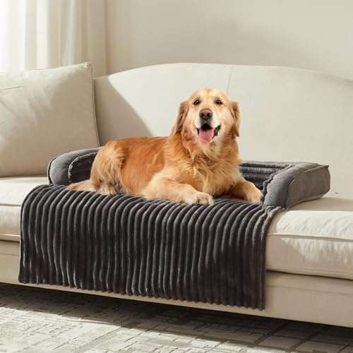 WINDRACING Luxury Dog Couch Bed, Washable Calming Dog Couch Cover, Couch Protector for Dogs, Waterproof Sofa Bed, Pet Bed Mats for Sofa, Pet Sofa Covers Grey(2XL 53x39.3x6 inch) - color: Grey, size: 2XL: 53"X39.3"X6"