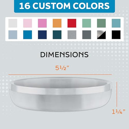 Master Pet Supply Stainless Steel Cat Bowls - 9 oz Heavy Duty - Stainless Steel, Double Wall Extra-Thick Insulated, Non-Slip Pet Water Bowl for Cats & Pets, Anti Rust Metal, Dishwasher Safe - color: Stainless Steel