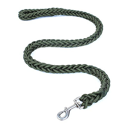 Love Dream Dog Collar and Leash Set, Heavy Duty Nylon Braided Rope Strong 4 FT Dog Leash and Martingale Training Collar for Small Medium Large Dogs Training and Walking (Green) - color: Green, size: Medium (Thick 1.5cm)
