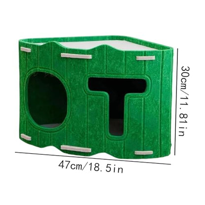 Genérico Felt Cave Cats, Semi-Closed House Bed for Pets | Comfortable Puppy Cave | Winter Use Outdoor Camping Travel Home & Bedroom & Living Room Apartment Balcony - color: Green
