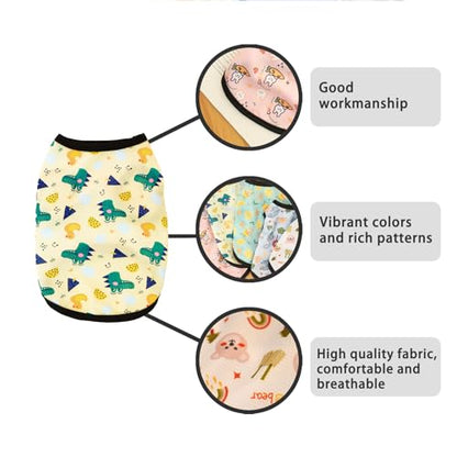 5 Pack Dog Cooling Shirts Breathable Instant Cooling Dogs Vest Lightweight for Summer Dog Clothes cat Clothes (S) - size: Small