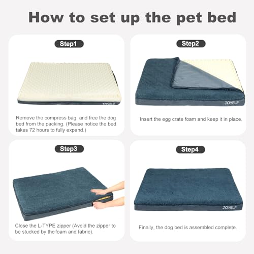Medium Dog Crate Bed Mats Orthopedic Dog Bed,Egg Crate Foam Dog Mat with Removable Cover, a Squeaker Toy as Gift - size: Medium-30"x20"x3"
