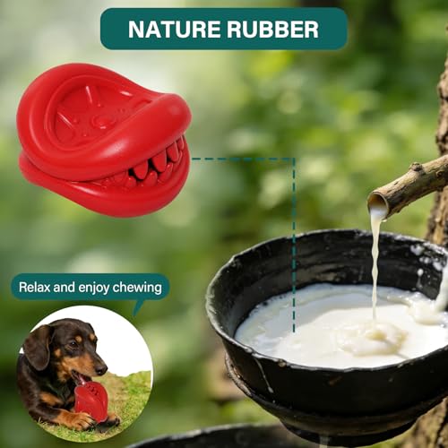 Treat Dispensing Dog Toys - Durable Natural Rubber Chew Toy for Large Medium Dogs, Aggressive Chewer Dog Toys, Relieve Boredom Separation Anxiety & Cleans Teeth, Dishwasher Safe - color: Red Tire